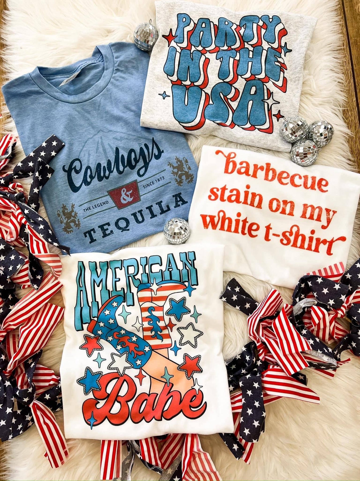 4th of July Tees: Large / Barbecue Stain