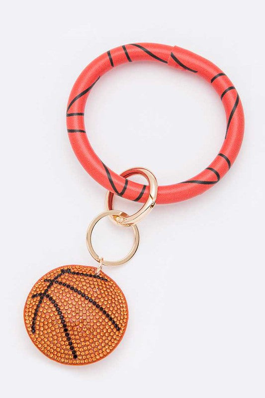 Stone Basketball Key Chain Bracelet