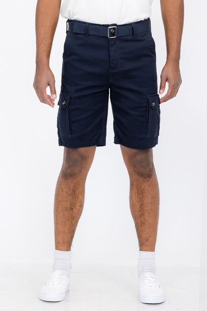 Weiv Mens Belted Cargo Shorts with Belt