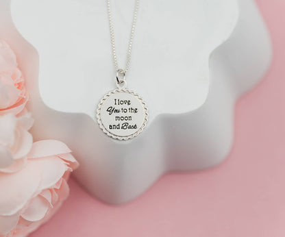 Sterling Silver Kids I Love You to the Moon & Back Necklace