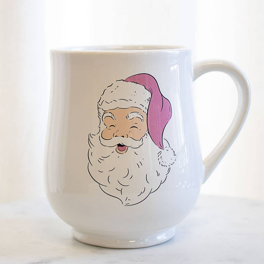 HoHoHo Santa Coffee Mug   White/Pink   18oz