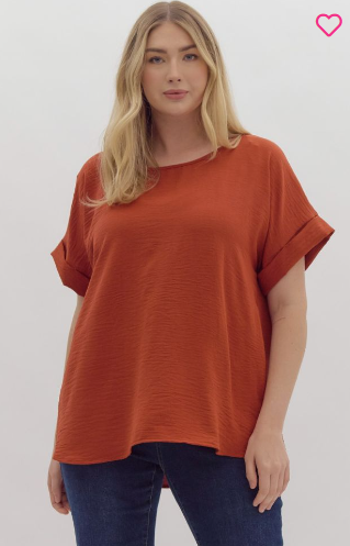 Scoop Neck Top Rust