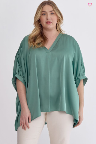 Sage Green V Neck