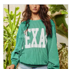 Texas Comfy Graphic Sweatshirt-Green