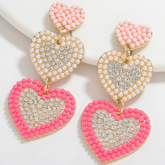 Beaded Heart Earrings