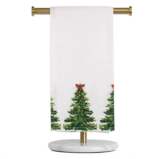 Noelle Tree Hand Towel   White/Green/Red   20x28