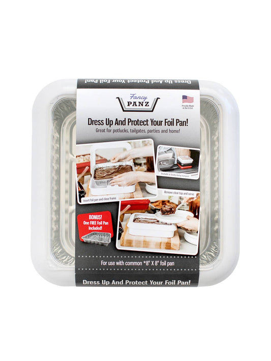 Fancy Panz Square Set - 8x8 Pan Frame w/ Lid & Serving Spoon - White