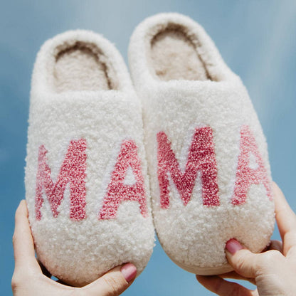 Pink MAMA Valentine's Day Slippers